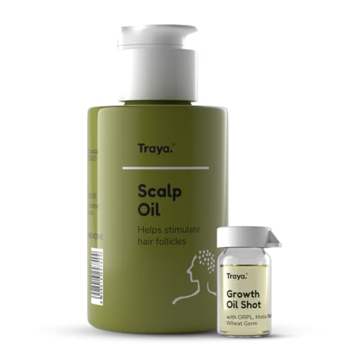 Image of Traya Scalp Oil with Growth Oil Shots for Hair Growth | Contains Coconut, Bhringraj for Hair, ORPL, Wheat Germ and Camphor (87ml)
