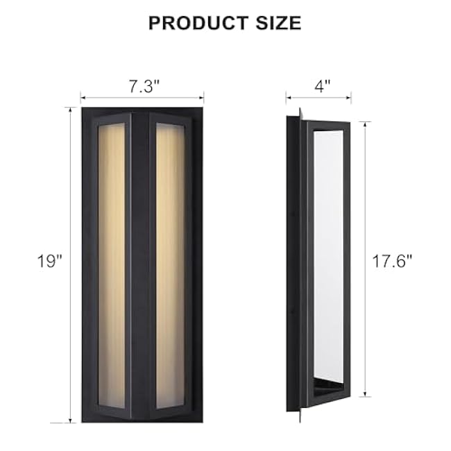 LamQee Black and Gold Modern Outdoor Wall Light Contemporary Exterior Lighting Fixtures 16W 3000K Integrated LED Outdoor Wall Sconce Outside Lights Wall Mount for House Porch Patio Front Garage Door