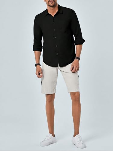 Image of TAGDO Men's Cotton Blend Full Sleeve Solid Shirt with Pocket (5169)