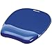 Fellowes 9114120 tappetino mouse con poggiapolsi in gel Crystals, blu