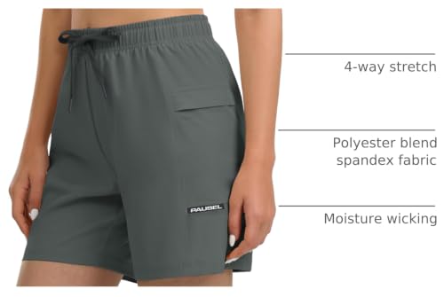 Image of Women's Hiking Cargo Casual Shorts 6 inches Lightweight Quick Dry Athletic Shorts for Golf Workout Travel Summer 2025