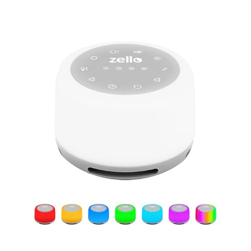 Zello | Original White Noise Machine for Babies & Adults | 30 Sounds | 7 Colour Night Light | Sleep Timer | USB Rechargeable | White Noise Machine Baby | Sleep Aid
