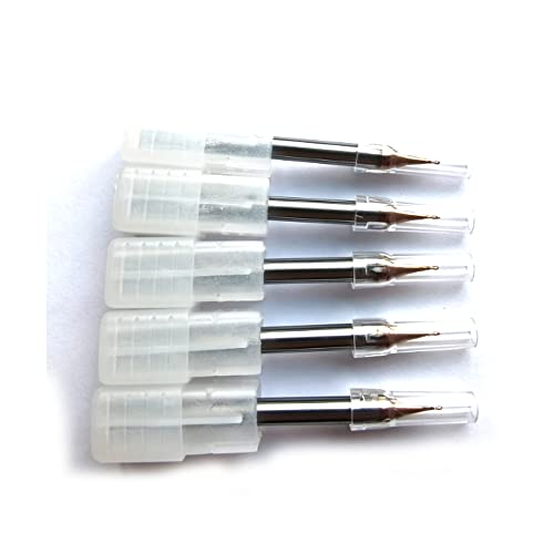 Image of 5pcs 0.6mm Cutting Tools HRC60 2 Flutes Micro Grain Tungsten Carbide Flat End Mill CNC Milling Cutters Router Bits