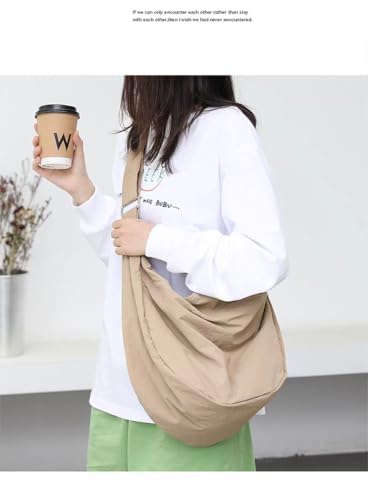 Image of Nylon Crescent Crossbody Bag for Women Men Casual Tote Handbag | Nylon