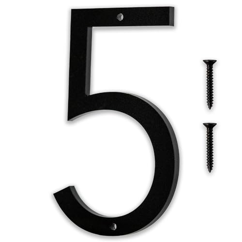 Discovered Designs 5" (5) Modern Address House Numbers for Outside