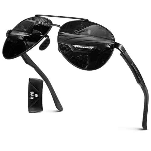 Polarized Sunglasses Men Womens Al-Mg Alloy Frame Spring Hinges Pilot Military Style UV400 Protection Driving