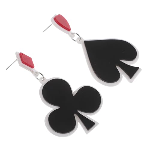 Boucles d'oreilles asymétriques poker au design original pendant pour femmes