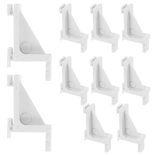 Beaupretty 10 Ganchos de Plástico para Estante de Congelador y Refrigerador Abrazaderas de Soporte Ajustables para Estantes Clips Resistentes para Organización Cámaras Frigoríficas y