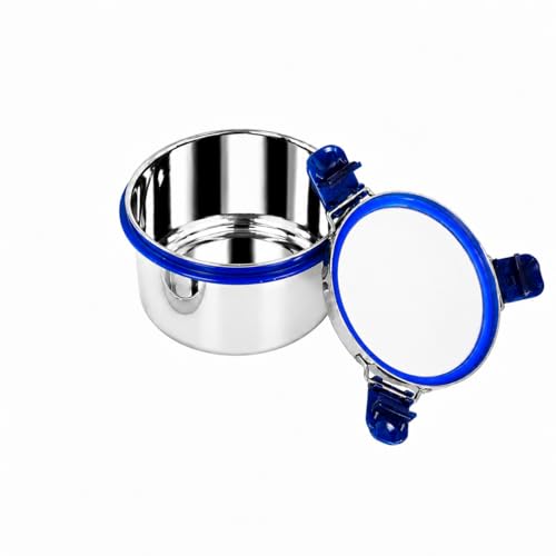 Image of Stainless Steel Lunch Box with Airtight Leakproof Lid,Easy to Clean Tiffin Box for Office,School & Kids,Navy Blue,Set of 1 (400ML) Tall