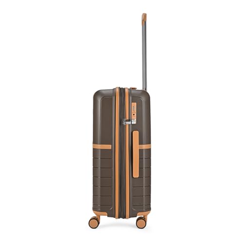Image of VIP Classic Check-in-67 cm Medium 8 Wheels Trolley Bag | Hard Luggage for Travel | 5 Years International Warranty (Off White)