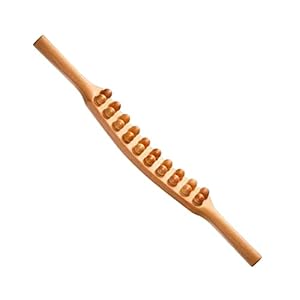 Sharplace Holz-Guasha-Scraping-Stick-Massage-Werkzeuge, körperformendes Akupunktur-Massagegerät, Holz-Guasha-Werkzeug, 20 Perlen, Muskelentspannung für Nacken, Beech