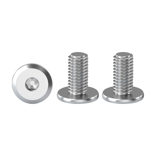 Drenky 20 Pièces Vis à Tête Plate Hexagonale M5 X 10 mm - Boulons Cylindriques à Six Pans Creux en Acier Inoxydable A2 V2A - Filetage Complet