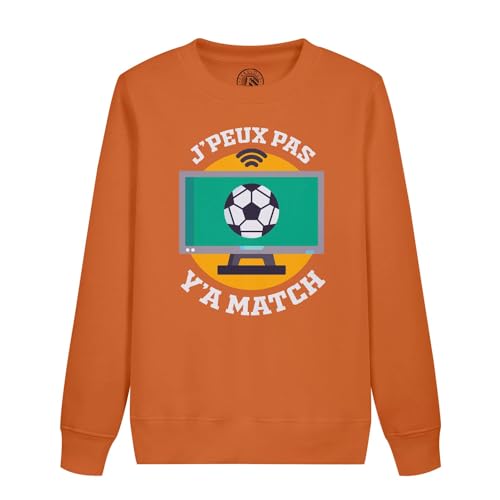 Sweatshirt enfant j'peux pas y'a match football sport TV pull ado