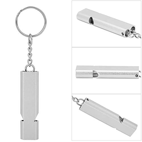 ZJchao Emergency Whistle, Aluminum Alloy with 5pcs Whistle Emergency Whistle for Outdoor Emergency (Silver)