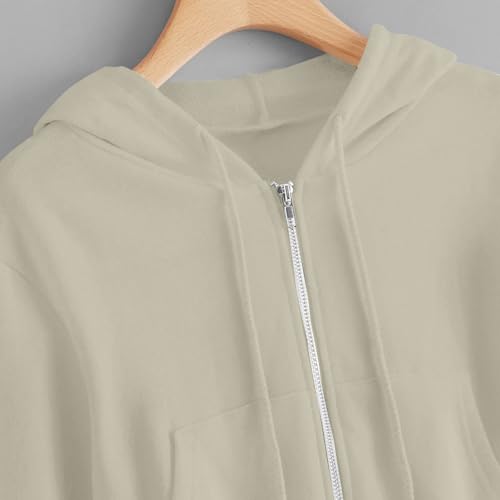 Zip Up Hoodie Women Hoodies for Teen Girls Crop Long Sleeve Sweatshirt Trendy Y2K Crop Tops Jacket with Pocket4
