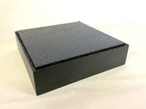 Calaoshop - socle en chêne massif pour statue (Noir), 18 x 18 x 5 cm
