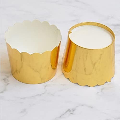 Tuberose® Golden Paper Muffin Cupcake Baking Cups Cupcake Cup Liner 2.5Inch Top - Small (50Pcs Pack)