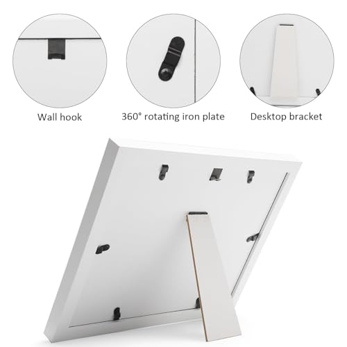 Mailfull Pfotenabdruck Set Hund und Katz Weiß mit Holz Bilderrahmen 3D Gipsabdruck Baby Handabdruck und Fußabdruck Set Geeignet für Haustiere Neugeborene und Geschenk