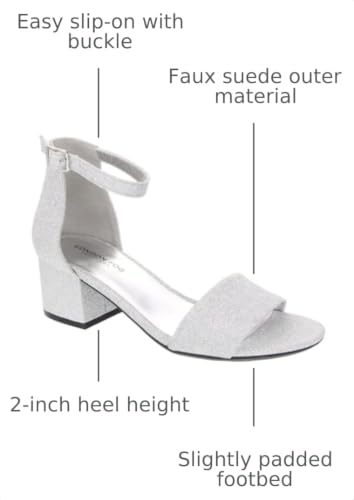 Image of LONDON FOG Women's Nikki Low Two Piece Block Heel Dress Shoe Ladies Ankle Strap Pump Sandal