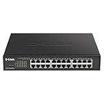 D-Link DGS-1100-24PV2 - 24-Port Gigabit PoE Smart Managed Switch with 12 PoE Ports, 100W PoE power budget, 802.3af/at, VLAN support, layer 2 features, QoS, 802.3az EEE, Fanless, Black
