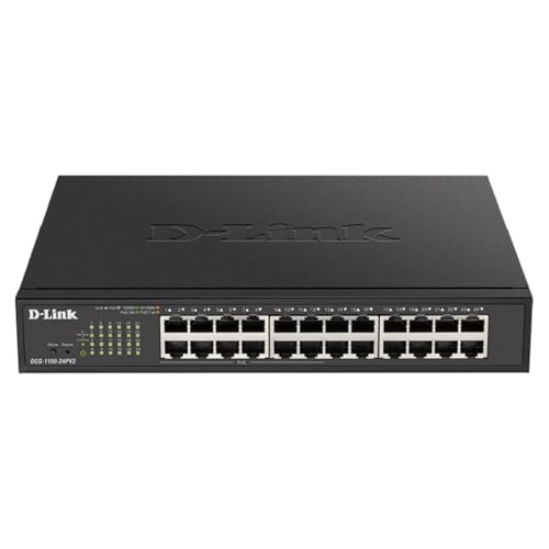 Image of D-Link 24-Port Gigabit Smart Managed PoE+ Switch | 12 PoE+ Ports (100W) |L2|VLANs|Cable Diagnostics | Web Managed | Desktop or Rackmount | Fanless | NDAA Compliant | Lifetime Warranty (DGS-1100-24PV2)