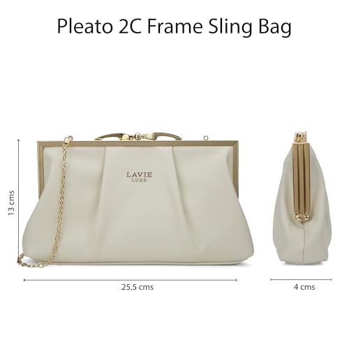 Image of Lavie Luxe Women's Pleato 2-Compartment Frame Cross Body Sling Bag | Ladies Purse Handbag | Gift for Women