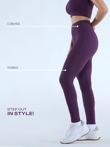 Image of CAVA Seamless Cinched Leggings for Women | High Stretch, Ribbed Waistband, Compression Fit, Moisture-Wicking | Sculpting Activewear Bottoms