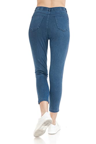 Leggings Depot Women's Stretch Pull-on Skinny Denim Look Jean Leggings (Available in Plus Size)3