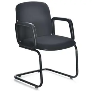 Visitor Chair with Steel Frame Black Fabric