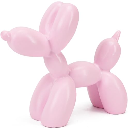 Estatua pequeña de perro globo rosa para decoración miniatura 1