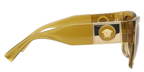 Versace Woman Sunglasses Transparent Honey Frame, Light Yellow Gradient Ochre Lenses, 54MM3