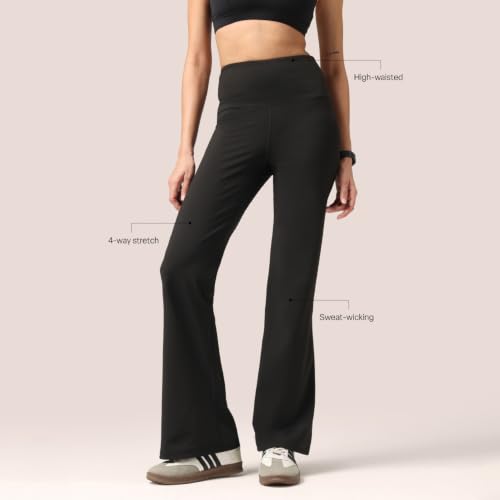 Image of BlissClub Ultimate Flare Pants Lite Regular for Women Upto 5'4 ft | High Waist Trousers and Formal Pants for Office wear | Comfortable fit