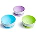 Munchkin Stay Put Suction Bowls for Baby and Toddler, 3 Pack, Blue/Green/Purple