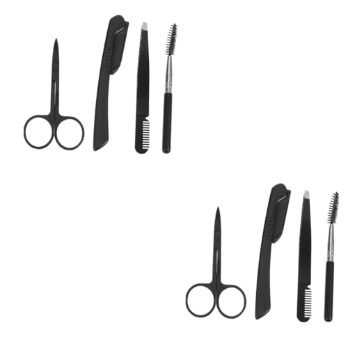 minkissy 2 Sets Essential Eyebrow Tools Kit Includes Brush Tweezers Razor Scissors Made for Both Men Women