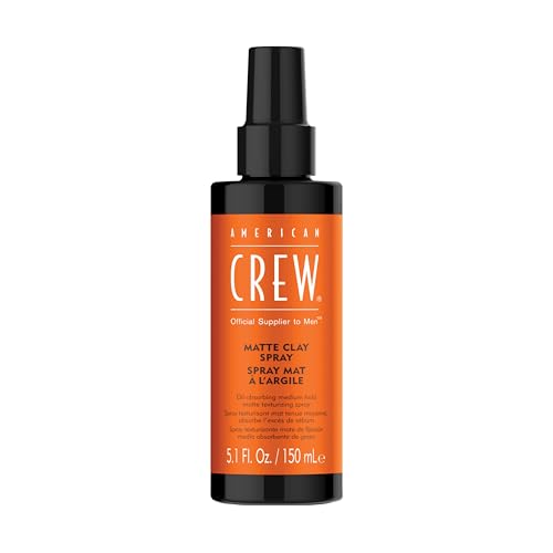 AMERICAN CREW – Matte Clay Spray, 150 ml, ölabsorbierendes Texturspray für Männer, Haarprodukt mit mittlerem bis starkem Halt, Stylingprodukt für optimale Formbarkeit, Volumen & matten Look