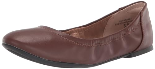 Amazon Essentials Women's Belice Comfortable Slip-On Ballet Flats Shoes, Deep Brown, 8.5