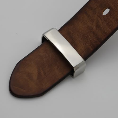 TANJUN 2pcs Belt Loop Keepers 1 1/2" (37mm-39mm) Metal Belt Loops Anti-Slip Frosted Black Men's Belt Buckle Accessories3