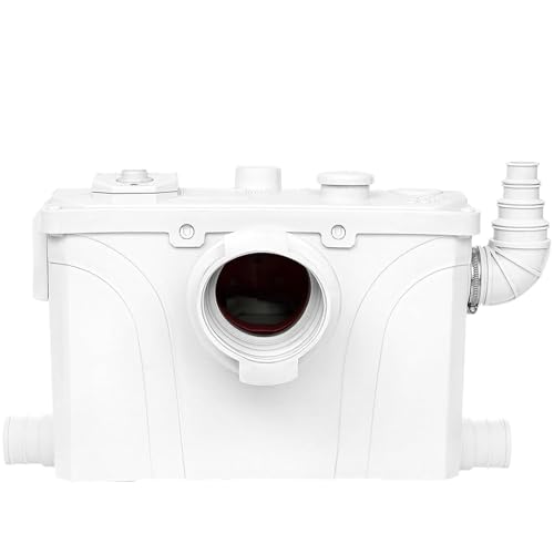 900W Macerator Pump Toilet Pump Upflush to 29.5FT 2200GPH Sewerage Sump Pump with 4 Water Inlets 1 Outlets for Toilet Sink Shower Laundry Kitchen Basement
