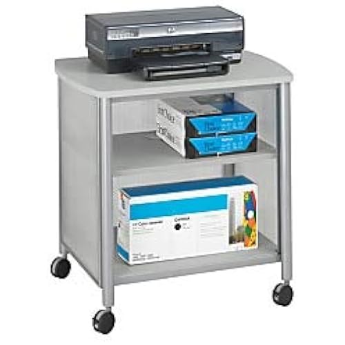 Safco Products Impromptu Mobile Print Stand 1857GR, Gray, 200 lbs. Capacity, Contemporary Design, Swivel Wheels