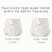Esembly Cloth Diaper Inner - Organic Cotton Fitted Diaper- Soft, Ultra-Absorbant, Trim-Fitting Layer to Pair with Waterproof Outer for Blowout-Proof Diapering - 3-Pack, Size 1 (7-17lbs)
