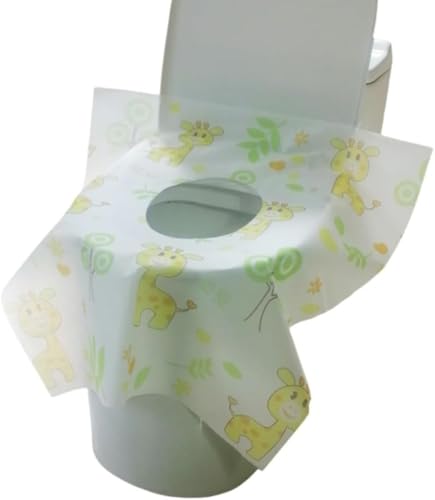 Brfveob 使い捨て 便座シート 子供トイレ 補助便座シート 星柄 20枚入り 便座カバー 携帯用 外出 旅行大型使い捨てトイレマット防水妊婦と子供旅行ホテルトイレ肥厚不織布トイレマット (鹿の模様)