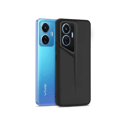 Image of Amazon Brand - Solimo Rubber Ultra-Thin Blade Runner Series Matte Finished Camera Protection Soft Back Cover for IQOO Z6 44W / Vivo T1 44W - Black