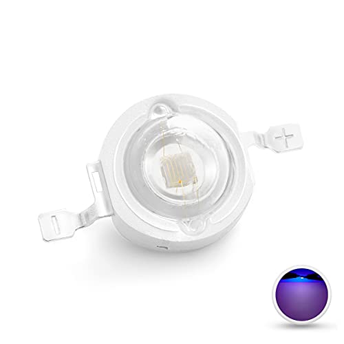 Chanzon 10 ̃nCp[ Led `bv 3W O (UV 375nm / 400mA-500mA / DC 3V-3.4V / 3 bg) SMD COB ̃R|[lg _CI[h 3 W Odv r[Y DIY Ɩ