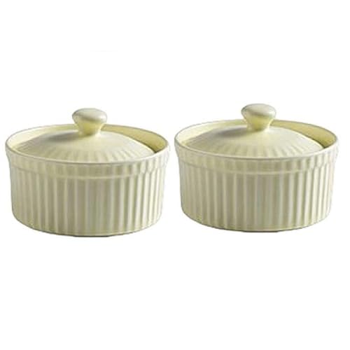 蒸し碗 茶碗蒸し 蓋付きカップ 和食器 白 陶器 保存容器 漬物 梅干し スープカップ デザート ホワイト 食器セッ フタ付き 蓋付き 蓋物 業務用 ホテル レストラン 旅館 飲食店 おしゃれ 電子レンジ対応 (2 個セット,05)