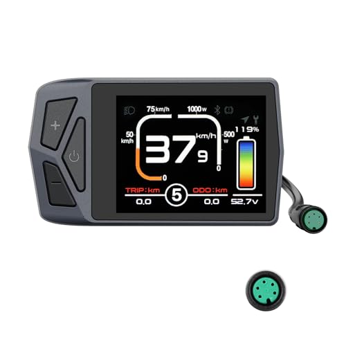 Varstrom EKD01 Display per BAFANG Motor Kits - Computer LCD con Bluetooth e Multilingue per 8Fun Motore BBS02B BBS01B HD, E-bike Display con Protocollo UART - Connettori Femmina a 5-Pin