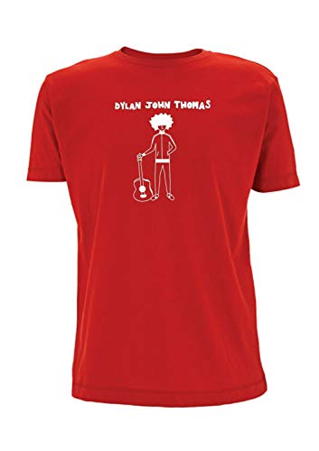 Photo de Time 4 Tee Dylan John Thomas T-shirt inspiré de la musique écossaise Nobody Else Guitar - Rouge - X-Large