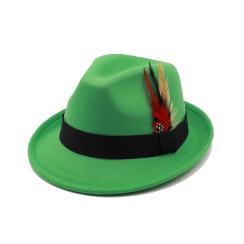 Image of Unisex Trilby Hats Classic Fedora Hats for Women Men Dress Hats Felt Short Brim Fedoras Hat Panama Hat with Band