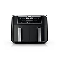 Ninja | Air Fryer | Finish Cooking Multiple Foods at the Same Time | 6-in-1 (Air Fry, Broil, Roast, Keep Warm, Dehydrate, Bake) | Fit up to 8lb Chicken Wings in the two 5 QT Baskets | DZ302