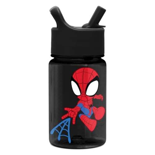 Image of Simple Modern Marvel Spiderman Kids Water Bottle Plastic BPA-Free Tritan Cup with Leak Proof Straw Lid | Reusable and Durable for Toddlers, Boys | Summit Collection | 12oz, Spidey Kid