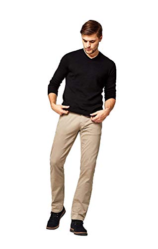 Mavi Zach Men's Straight Leg Pants, Regular Rise Twill Pants for Men, Beige Twill, Light Beige Work Pants, 31 x 304